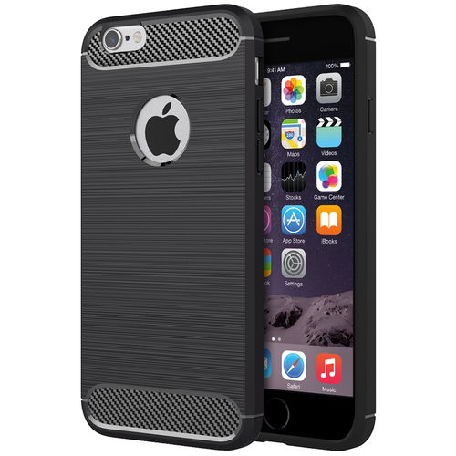 Flexi Slim Carbon Fibre Case for Apple iPhone 6 / 6s - Brushed Black